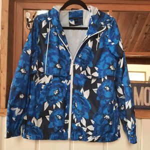 Tommy Hilfiger Women's Floral Nylon Zip Up Windbreaker Jacket Sz L